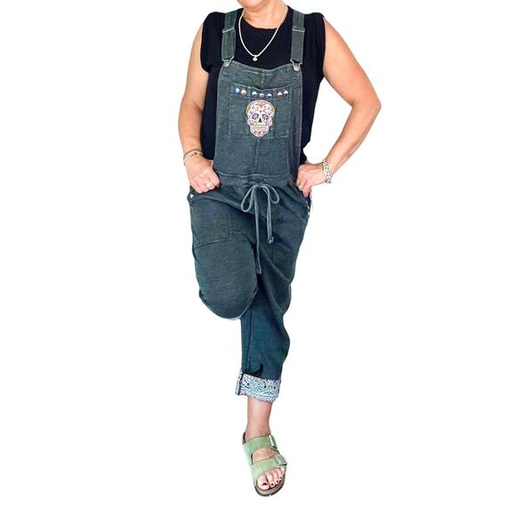Wallflower Women's Overalls grey drawstring cropped hem reworked one of a kind ! - Picture 11 of 12